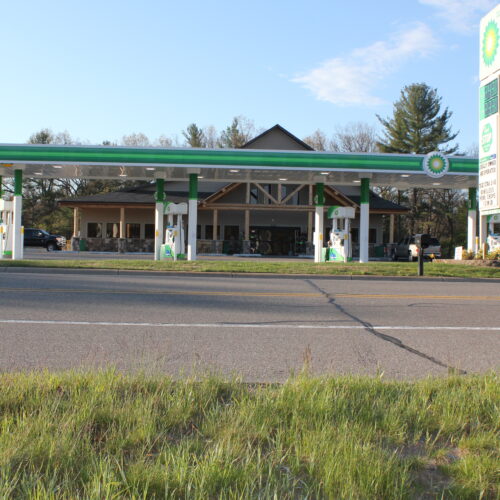 Front View Of A Gasoline Station